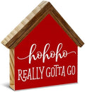 Christmas Bathroom Decor, Funny Ho Ho House Shaped Wood Sign by Unknown