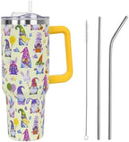 Easter Tumbler with Handle and Straw Lid 40 oz,Cute Happy Gnomes Spring Gift for Women Men Bunny Rabbit Eucalyptus Eggs Carrots Vacuum Insulated Leak Proof Stainless Steel Coffee Cup Mug by Unknown