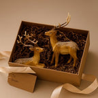 Resin Christmas Deer Figurines Set of 2 – Snow-Dusted Standing & Lying Pair Hand-Painted Gift-Ready Mantel Tabletop Holiday Reindeer Decor (Brown Reindeer) - Image 7