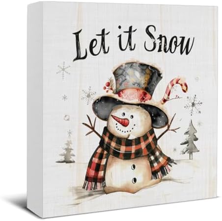 Let It Snow Christmas Decorations - Christmas Winter Snowman Decor by EUDOSI