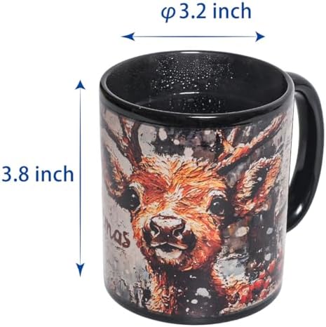 Kmiles Heat Changing Christmas Deer/Tree Mug Colour Changing Magical Coffee/Tea Cup 12 Oz, White/Brown, Wonderful Christmas Gifts. - Image 4