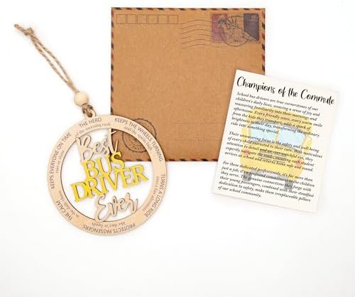 Bus Driver Gifts - Bus Driver Appreciation Gifts with Card - Thank You Gift for Back to School/College - First Day of School - End of Year or Retirement - Car, Window, Tree Hanging for Ornament - Image 3