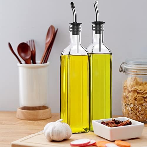 Leaflai Olive Oil Dispenser Bottle, 4 Labels, 1 Brush and 1 Funnel Oil Bottles - Image 4