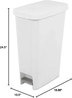 Sterilite 10588004 Slim Stepon Wastebasket, 11 Gallon - Image 2