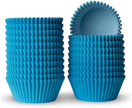 200 Paper Cupcake Liners, Muffin Liners or Baking Cups for Desserts, Muffins, Cupcakes and More Treats; Grease Proof, No Smell, Food Grade, Nut Serving Containers (Blue) - Image 2