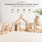 13Pcs Wooden Christmas Nativity Scene Set - Image 6