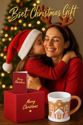 Christmas Mugs - Holiday Card & Gift Box Included - Candy Cookie House Design - Funny & Cute Christmas Coffee Mug - Perfect for Mom Kids Dad Gifts 17 Oz - Image 5