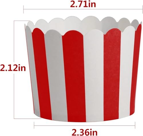 100 Pack Muffin Liners Baking Paper Cups Red and White - Image 2