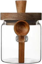 ANSQU Glass Jar with Wooden Lid & Spoon, 13.5oz Food Storage Containers Coffee by ANSQU