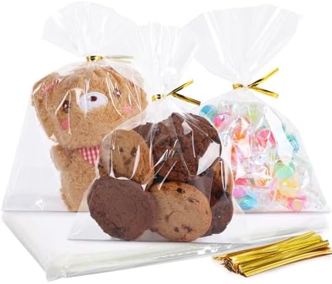 Cellophane Treat Bags 5x7 In 100 Pcs Clear Gift Bags for Cookie Packaging by SUREHOME