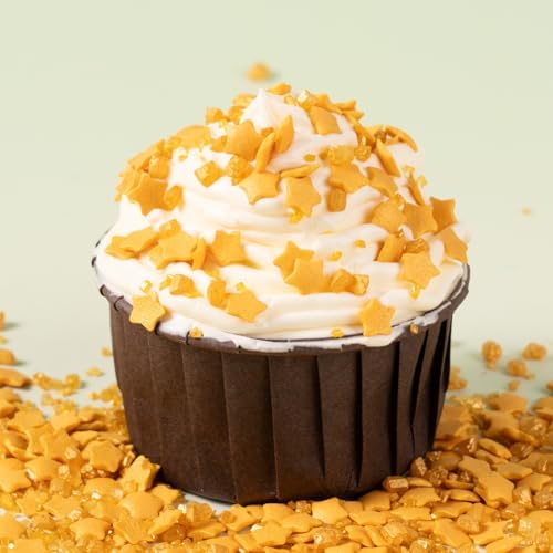 Gold Star Sprinkles for Cake Decorating Gold Sanding Sugar Sprinkles Mix Crystal Sugar for Cookie Baking Ice Cream Brownie Cupcake Toppings Shower Party Wedding - Image 7