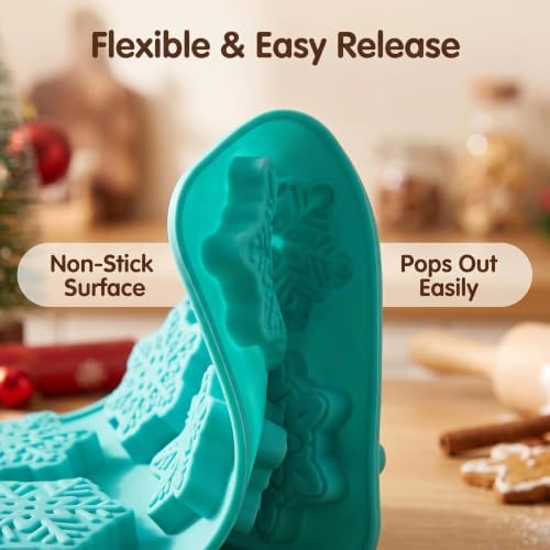 3Pcs Snowflake Silicone Mold - 9-Style Christmas Snowflake Chocolate and Candy Molds, Christmas Silicone Molds for Desserts, Soap, Candles, Jello, Ice, and Wax Melts - Image 6