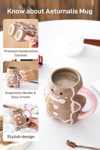 2 Pcs Christmas Mug Gift Card & Box Included Gingerbread Man House Design - Image 5