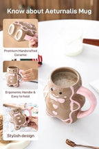 2 Pcs Christmas Mug Gift Card & Box Included Gingerbread Man House Design - Image 5