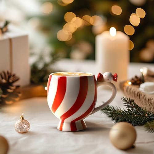 Christmas Mugs Ceramic Candy Shape Cute Coffee Mug Unique Holiday Mug with Handle Hot Cocoa Cup Perfect for Tea & Coffee Lovers, Gifts for Family Friend or Children Dishwasher Safe(12 OZ) - Image 7