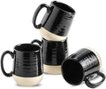 HASENSE Coffee Mugs Set of 4, 15 Ounce Ceramic Coffee Cups with Handles, Porcelain Large Latte Mug for Coffee Cappuccino Tea, Black Mugs for Men, Women Christmas Holiday Gift by Hasense