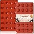 HKNMTT Silicone Semi-Sphere Molds 24 Cavities 2-Pack 1.2" for Chocolate Truffles Jelly Fat Bombs Gelatina, Small Baking Round Half Sphere Candy Moulds, Homemade Freeze Food Grade BPA Free Oven Safe by HKNMTT