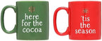 Pearhead Holiday Mug Set, Here for the Cocoa & Tis the Season, Set of 2 by Pearhead