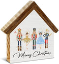 Nutcracker Christmas Decor, Merry Christmas House Shaped Wooden Sign by Unknown