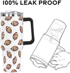 Fall Thanksgiving Tumbler with Lid and Straw 40oz,Cute Football Vacuum Insulated Leak Proof Stainless Steel Coffee Cup for Game Day, Farmhouse Accessories Gift for Women Girls - Image 5