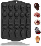 HKNMTT Skull Candy Chocolate Cake Pan 5-Shapes Halloween Silicone Mold by HKNMTT