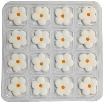 16 Pcs Edible White Sugar Flowers Cake Decorations Icing Decoration by EPHVODI