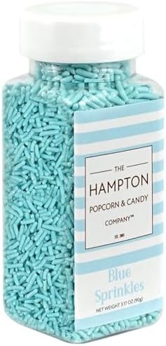 Blue Sprinkles Jimmies 3.17 oz, Sprinkles For Cake Decorating, Cake Sprinkles, Sprinkles For Baking, Ice Cream & More, The Hampton Candy Company by TheHamptonPopcornCandyCompany