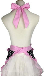 Hyzrz Cute Apron Retro Black Polka Dot Retro Ruffle Side Vintage Cooking Aprons - Image 4