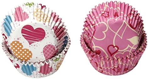 Chef Craft Paper Patterned Cupcake Liners, 50 count, Red/Orange/Yellow/Pink Blue - Image 3