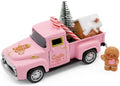 Pink Gingerbread Christmas Decor, Gingerbread Truck with House Candy Cane by Unknown