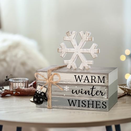 4 Pcs Winter Table Decorations Snowflake Tiered Tray Decor - Image 6