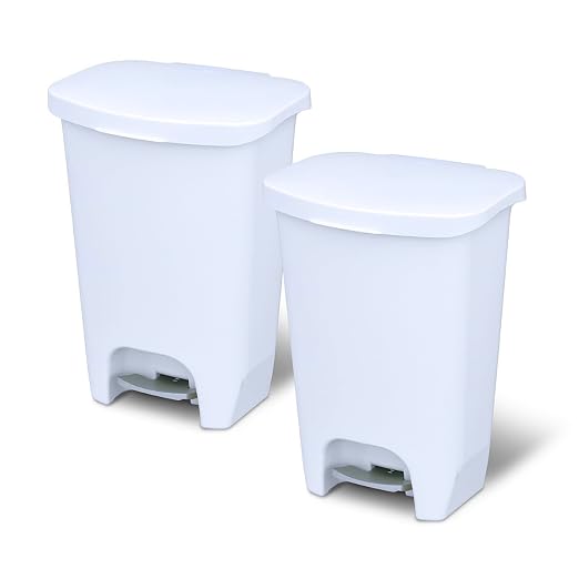 Glad 13 Gallon Trash Can 2 Pack | Plastic Kitchen Waste Bins by GladTrashFoodStorage