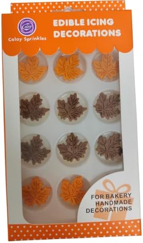 Maple Leaf Cakes Decorations Edible Thanksgiving Sugar Icing Decorations - Image 3
