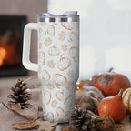 Fall Tumbler with Lid and Straw 40oz,Orange Pumpkin Maple Leaves Vacuum Autumn Insulated Leak Proof Tumbler,Farmhouse Cute Gifts Women Girls,Fall Accessories Stainless Steel Coffee Cup - Image 2