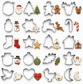 Mini Christmas Cookie Cutters Set 20 Pieces Stainless Steel Cookie Cutter Set for Baking -Christmas Tree,Snowman,Reindeer,Santa Face, Star,Stocking,Candy Cane,Gingerbread Man and More by Crethinkaty