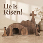 Wooden Empty Tomb Easter Scene and Cross Decoration - Image 4