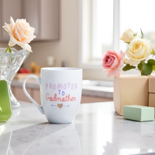 Pearhead Promoted To Godmother Mug, Ceramic Coffee Cup, Holds 14 oz - Image 3