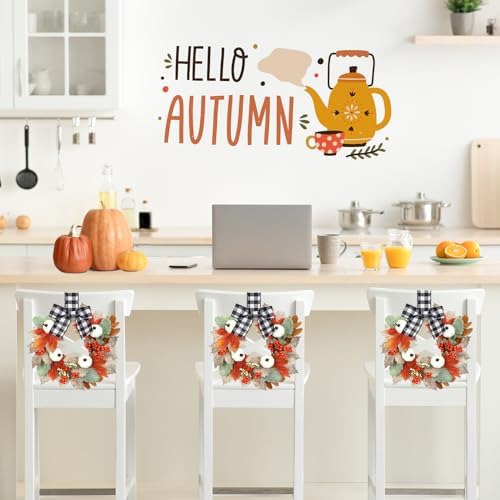 Syhood 2 Pcs 9 Inch Small Fall Wreath for Cabinet Mini Fall Wreath - Image 4