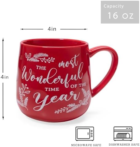 LEHAHA Ceramic Christmas Coffee Mug set,16 OZ Holiday Mugs Set of 6, Festival Coffee Cups with Warm Greeting sayings, Porcelain Christmas Drinkware Ideal for Hot Cocoa, Holiday Tea & Winter Beverages - Image 6