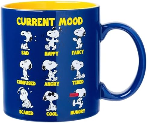 Silver Buffalo Peanuts Snoopy Current Mood Emotions, Ceramic Mug, 20oz by SilverBuffalo