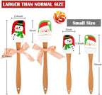 BOYAN Large Christmas Silicone Spatula with Wooden Handle for Baking, 2PCS - Image 3