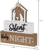 Nativity Sets for Christmas Indoor, MEETYAMOR Large Size 3-Layered Nativity Scene Wooden Block Silent Night Holy Night Sign Decor,Christmas Decorations Indoor for Home, Mantle, Table - Image 2