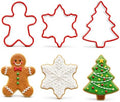 Crethinkaty 3 PCS Christmas Cookie Cutter Set,Gingerbread Man,Snowflake,Christmas Tree Shape with Soft PVC Edge Xmas Cookie Cutters for Baking by Crethinkaty