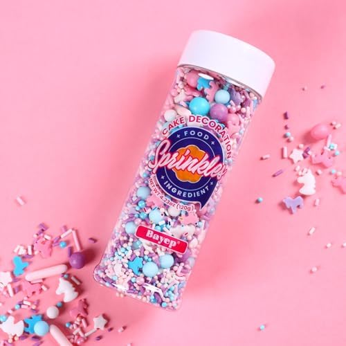 Edible Unicorn Sprinkles, 4.23 oz Pastel Sprinkles Pink Blue Purple Pearl Sugar Jimmies Nonpareils Sprinkles for Cake Decorating Cupcakes Cake Topper Candy Cream Cookie - Wedding Birthday Party Celebrations - Image 4