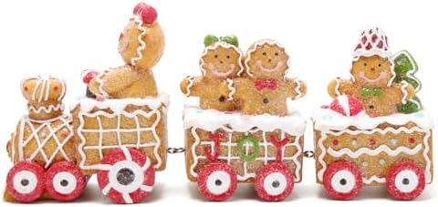 Hodao 9.25 in Christmas Gingerbread Man Train Decoration, Xmas Gift - Image 2