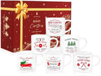 QIKSION 16oz Christmas Coffee Mugs, Large Hot Chocolate Mugs Set of 6, Holiday Cocoa Ceramic Mug Gift Set for Family, Friends and Colleagues by QIKSION