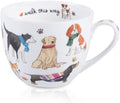 Colorful Scarf Dog Hug Mug, Premium 20 oz Bone China Coffee Tea Mug, Perfect Holiday, Birthday, and Christmas Gift for Dog Lovers, Designed in England by Harvest Green Studio by MFoffice
