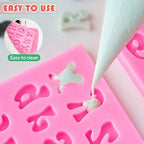 HKMTT Letter Molds Silicone for Chocolate Fondant Clay, Mini Size for Uppercase lowercase Alphabet Number Decorating Birthday Cake Strawberries Cake Pop Decorating Moulds BPA Free - Image 5