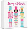 Pink Christmas Decor, Nutcracker Christmas Decorations Indoor, Merry Sign Gift for Women Friends, Rustic Farmhouse Wooden Box Sign for Home Shelf Office Bedroom Living Room Desk Decor 5x5 Inches by Unknown