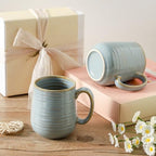 HASENSE Coffee Cups Ceramic, 15 Oz Reactive Glaze Coffee Mugs Set of 4 - Image 5